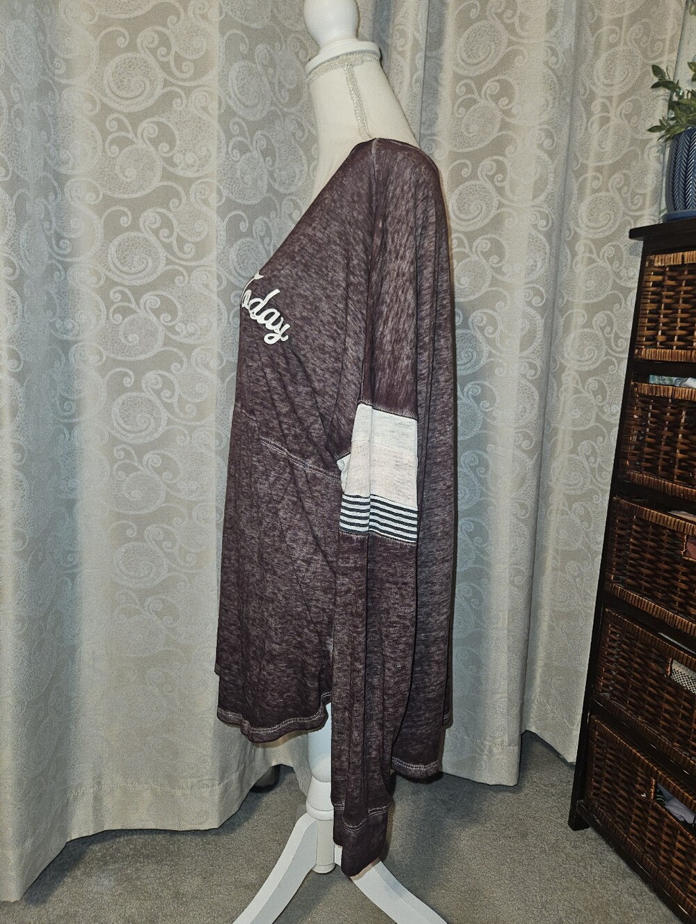 Maurices  "Nope, Not Today" Women's Long-Sleeve Graphic Top - Picture 5 of 8